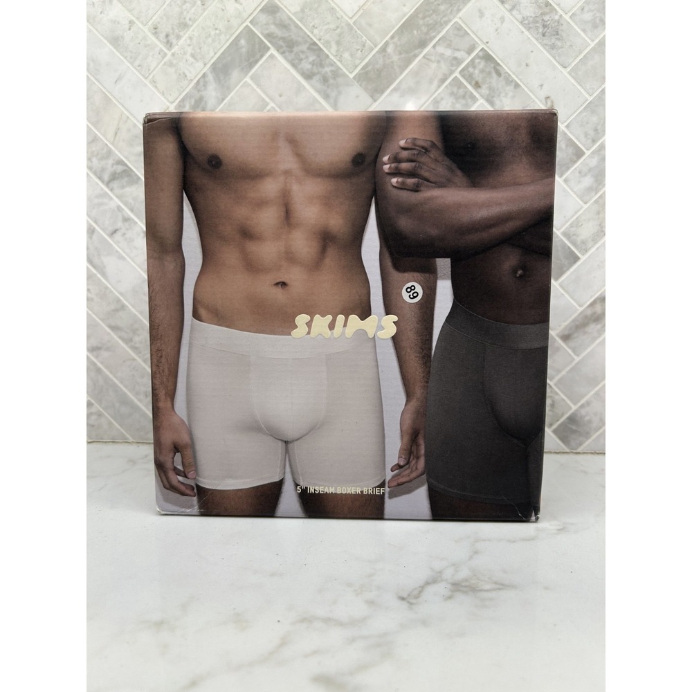 SKIMS 3 Pack Boxer Brief Men's Size 5XL Gunmetal Multi Comfort Stretch 5" Inseam